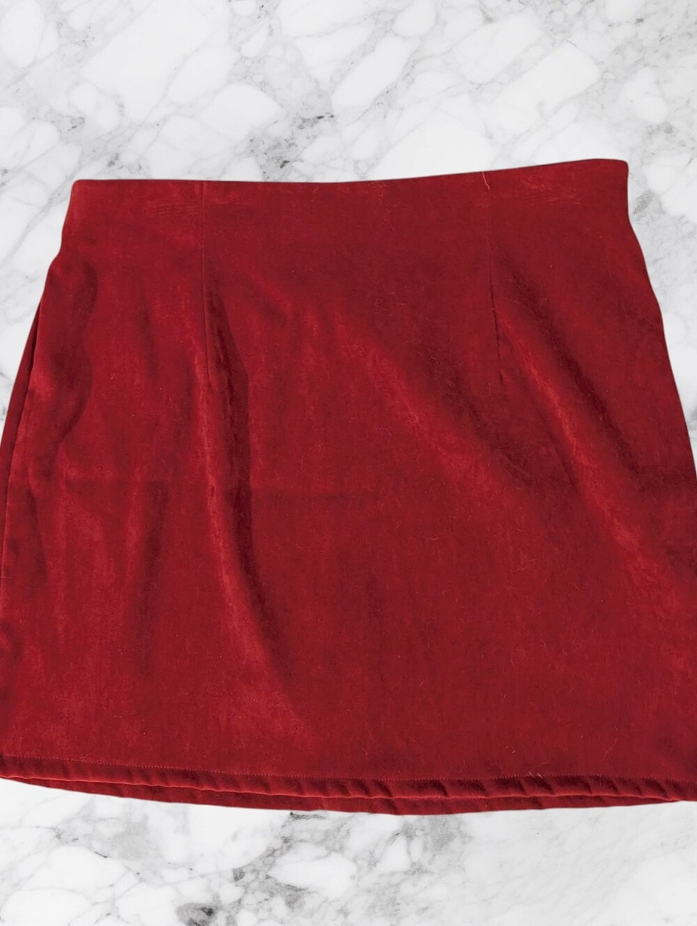 Red Suede Mini Skirt